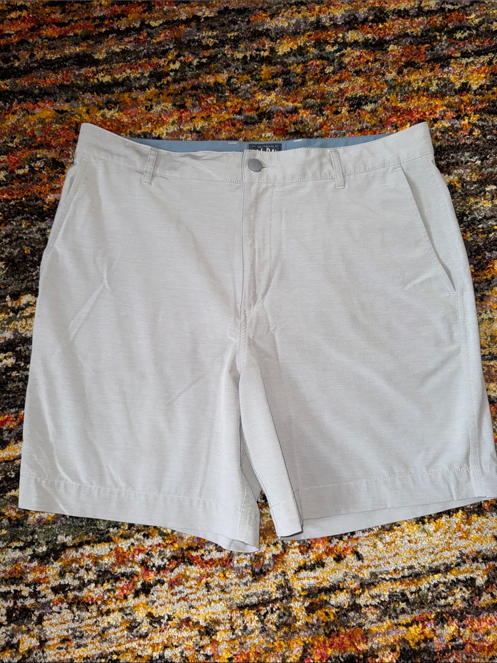Faherty Light Gray Men's Flat Front Shorts 34